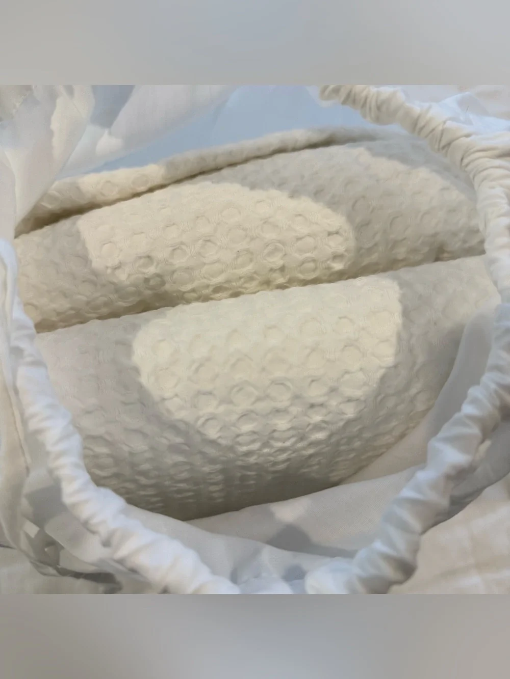 New Quince Organic Luxe Honeycomb Duvet Cover Set Full/Queen $114 White